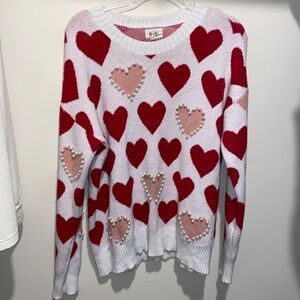 Heart Sweater with Pearls